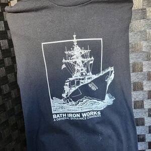 Hanes Black Graphic Tee with Ship Design